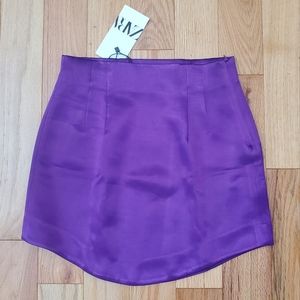 Zara Purple Satin Effect Mini Skirt